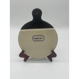 J.C. Pottery Ceramic Trivet “Medley”  Round Trivet Black & White